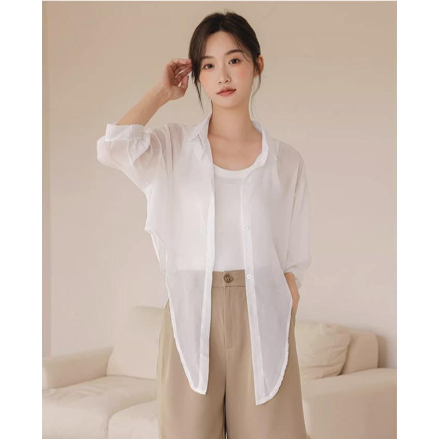 ボレロ 体型カバー ショート丈 シアー【ホワイト】シースルー