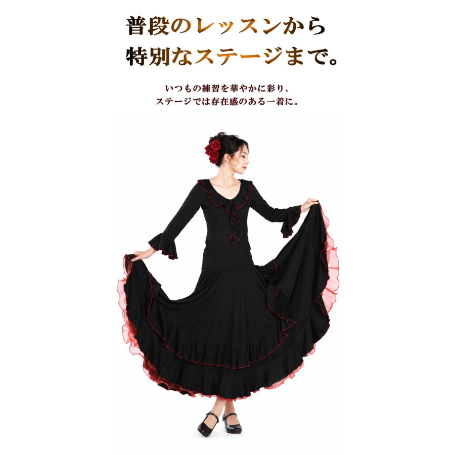 フラメンコ トップス 長袖 ダンス衣装 フラメンコ衣装 社交ダンス 縦