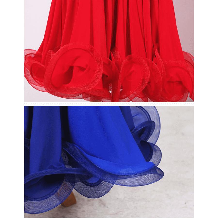 ダンス衣装 スカート 鮮やかボリュームフレア ロングスカート 広がる