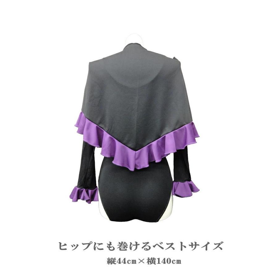 セットアップ 長袖レオタード シージョ フラメンコ衣装 セット 黒×紫