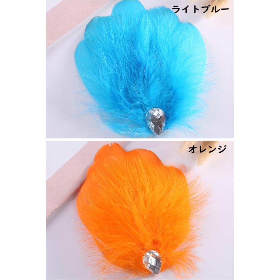羽根 フェザー ヘアアクセ ビックコサージュ ヘッドドレス 髪飾り
