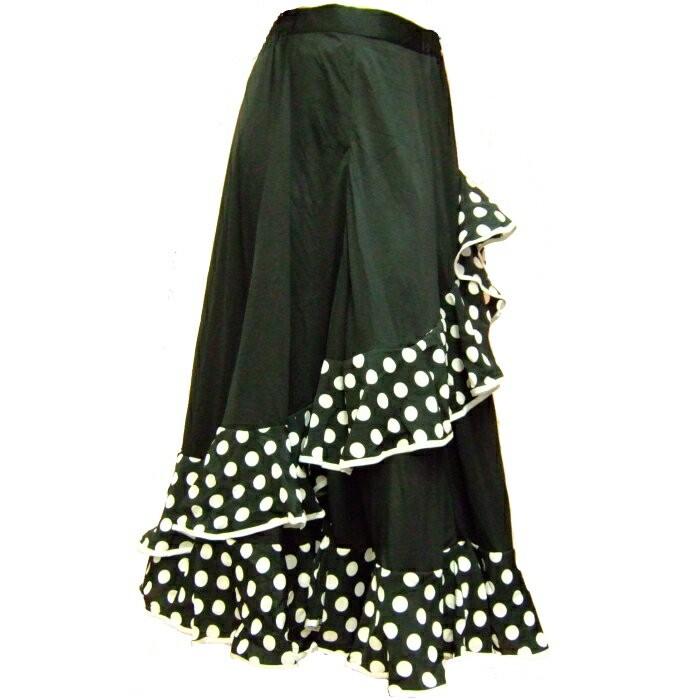 完売 フラメンコ スカート 黒 白 Yo フラメンコ衣装 裾水玉 ダンス衣装 定2裾 ロングスカート 6603 06 W ダンス衣装専門店 ミカドレス 通販 Yahoo ショッピング