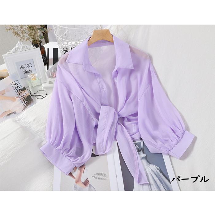 ボレロ 体型カバー ショート丈 シアー シースルー ダンス 衣装 カーディガン ショートボレロ  シフォン 襟付き ブラウス ドルマン バルーン へそ出し cy10n-pa |  | 08