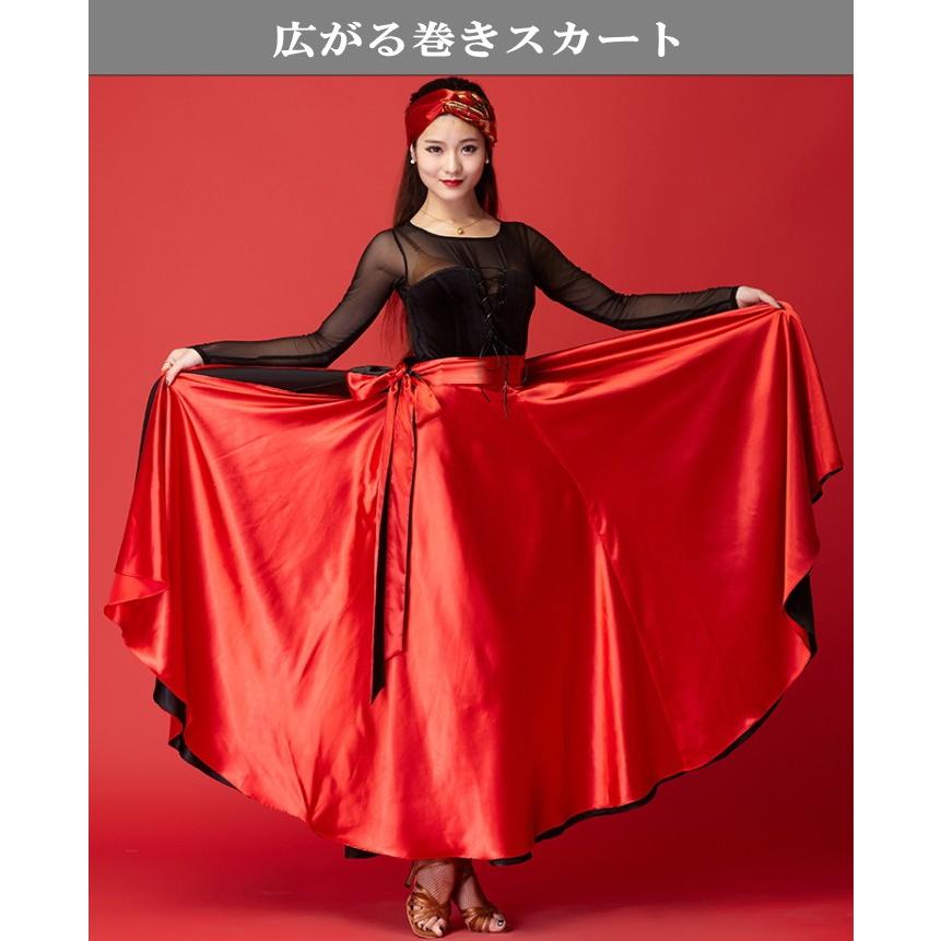 巻きスカート ロングスカート フレア レイヤード ダンス衣装 巻きスカート ロングスカート フレア レイヤード ダンス衣装