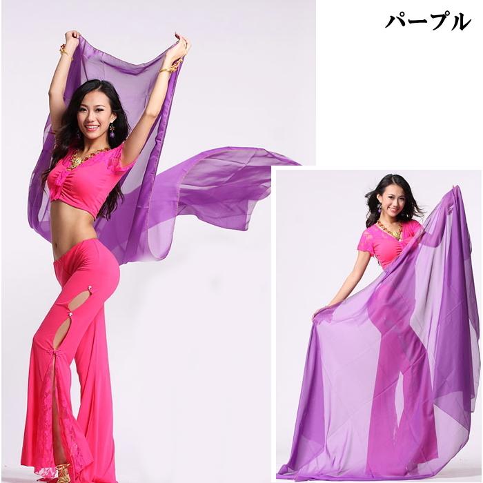 ベリーダンス 大判 ベール【レッド】シフォン 軽やか素材 アラビアン