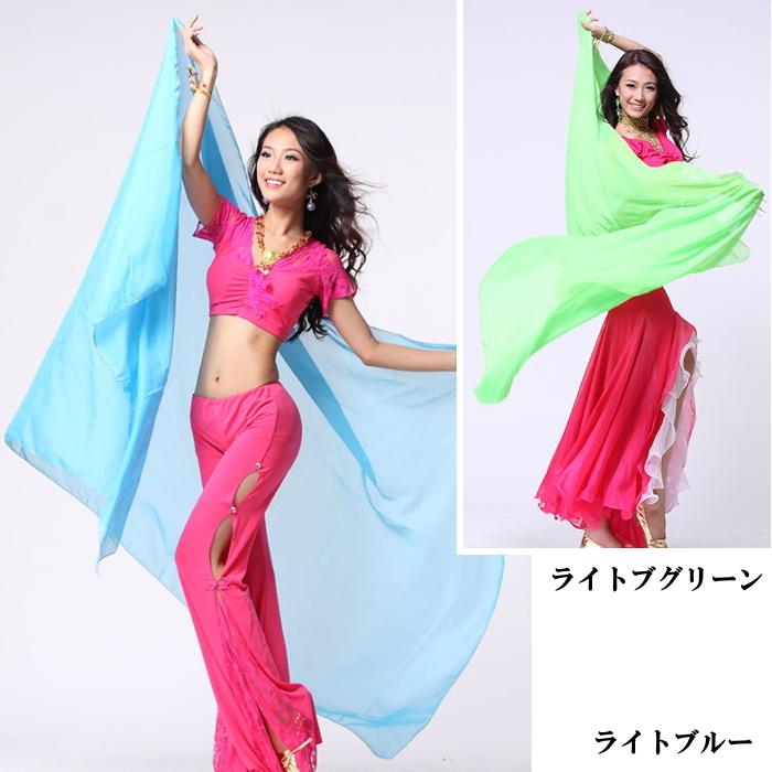 ベリーダンス 大判 ベール【レッド】シフォン 軽やか素材 アラビアン