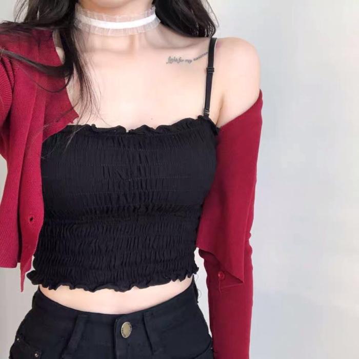 あちゃちゅむ　トップス　キャミソール ずれない 落ちない チューブトップ ブラ カップ付 キャミソール