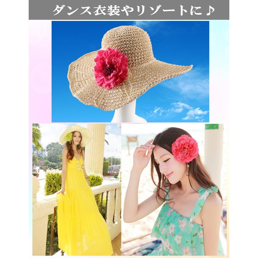 2way ヘッドドレス ヘアアクセサリー【赤】コサージュ 大きい 花