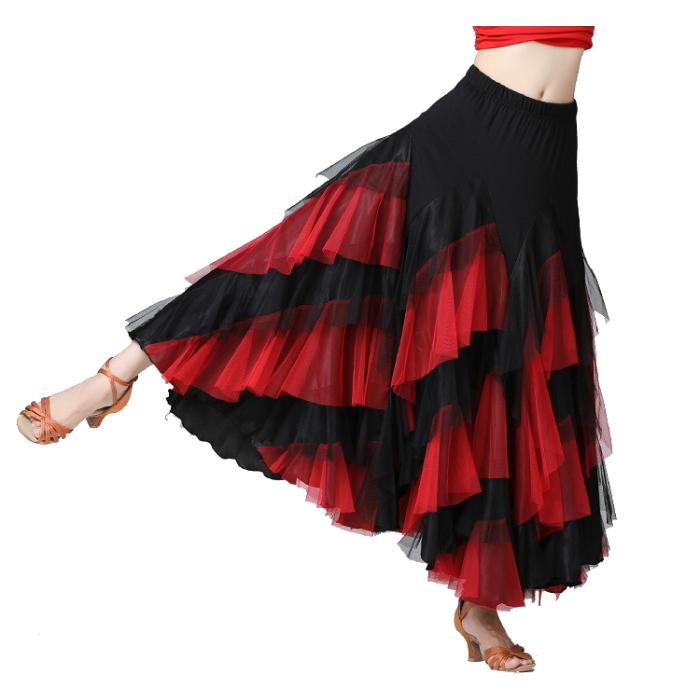 ダンス衣装 チュール スカート(レッド) 社交ダンス フラメンコ