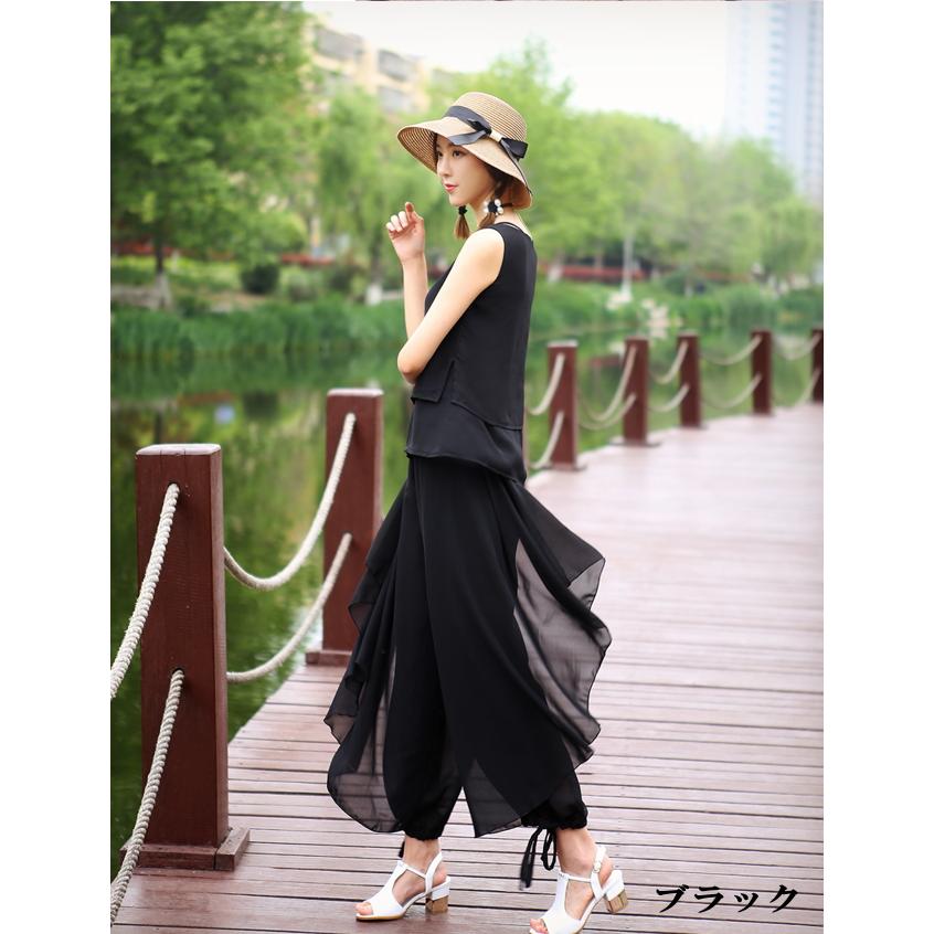 上下セットアップ【ホワイト】トップス ワイドパンツ ダンス衣装