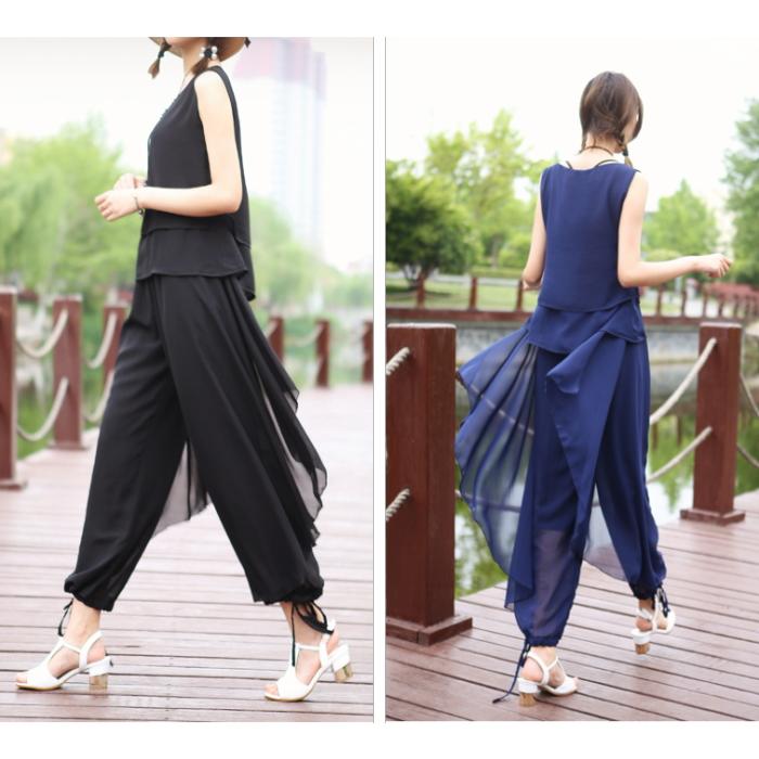 上下セットアップ【ホワイト】トップス ワイドパンツ ダンス衣装