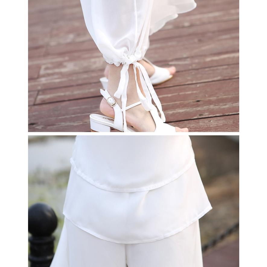 上下セットアップ【ホワイト】トップス ワイドパンツ ダンス衣装