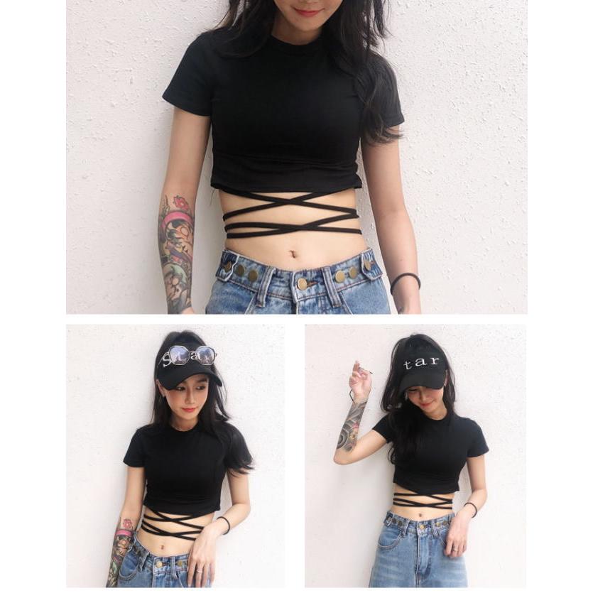 ショート丈 Tシャツ トップス ダンス 子供 キッズ ダンス衣装 黒 半袖 へそ出し チビT ミニT 韓国 おしゃれ クロス 編み上げ ハイネック スケーター cy240n-pa |  | 04