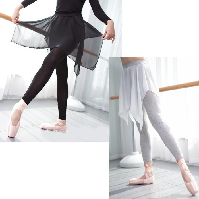 ダンス衣装 スカート付きパンツ【グレー-裾ショート 】レギンス ダンス パンツ  シフォン スパッツ レギパン ミカドレス cy6n-p0 |  | 01