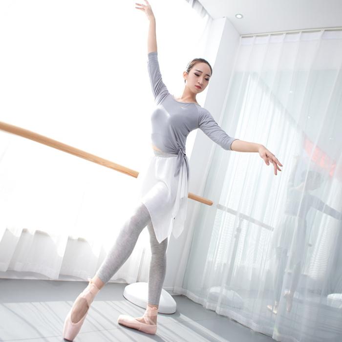 ダンス衣装 スカート付きパンツ【グレー-裾ショート 】レギンス ダンス パンツ  シフォン スパッツ レギパン ミカドレス cy6n-p0 |  | 04