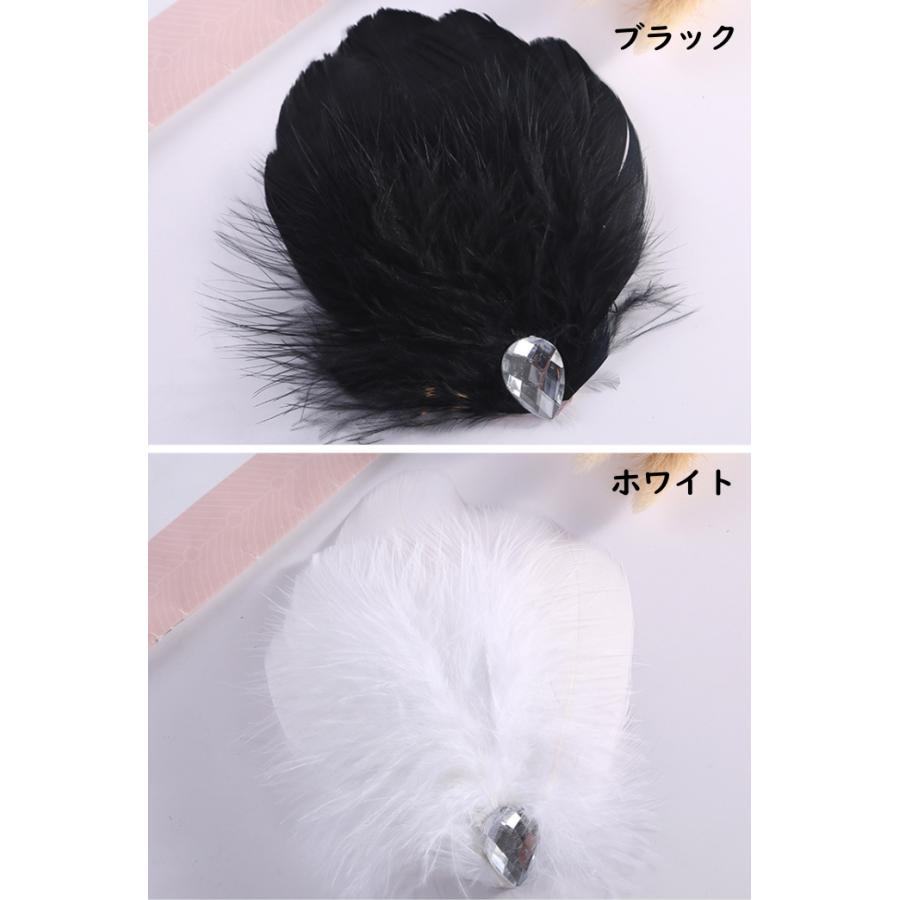 訳あり】羽根 フェザー ヘアアクセ【ホワイト】ビック ヘッドドレス 髪