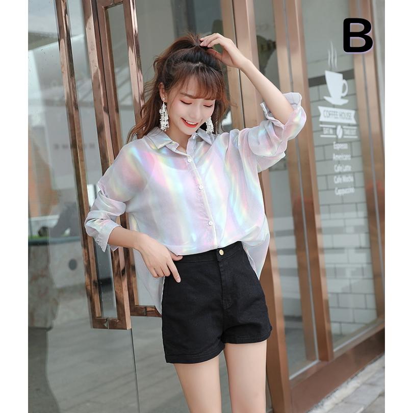 ダンス衣装 ヒップホップ トップス シャツ ブラウス シースルー シアー