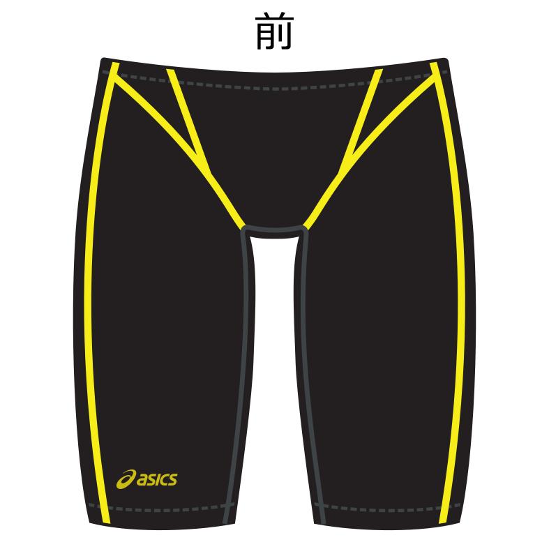 ASICS メンズ 競泳水着 アシックス ブラック(ラインカラー ASICS メンズ 競泳水着 アシックス ブラック(ラインカラー