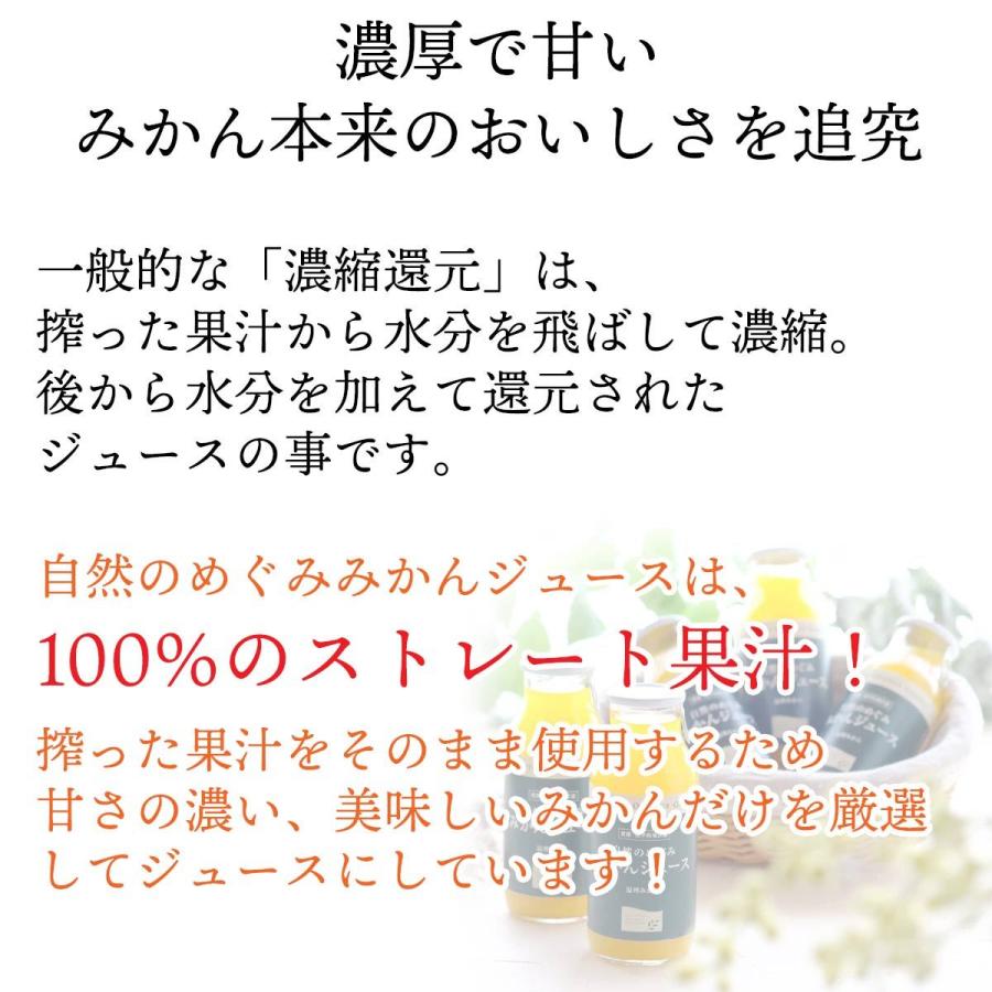 父の日 プレゼント ギフト 愛媛産 みかん ジュース オレンジ 自然のめぐみ 小瓶 180ml×12本 無添加 無加糖 020204101201｜mikan-hana｜07