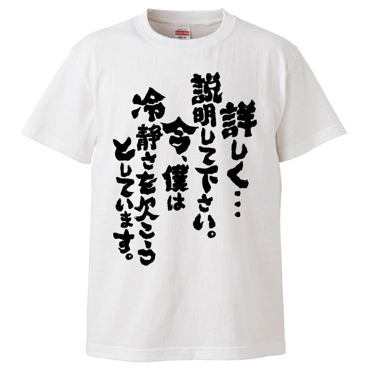 おもしろTシャツ 詳しく…説明して下さい。 今、僕は冷静さを欠こう 