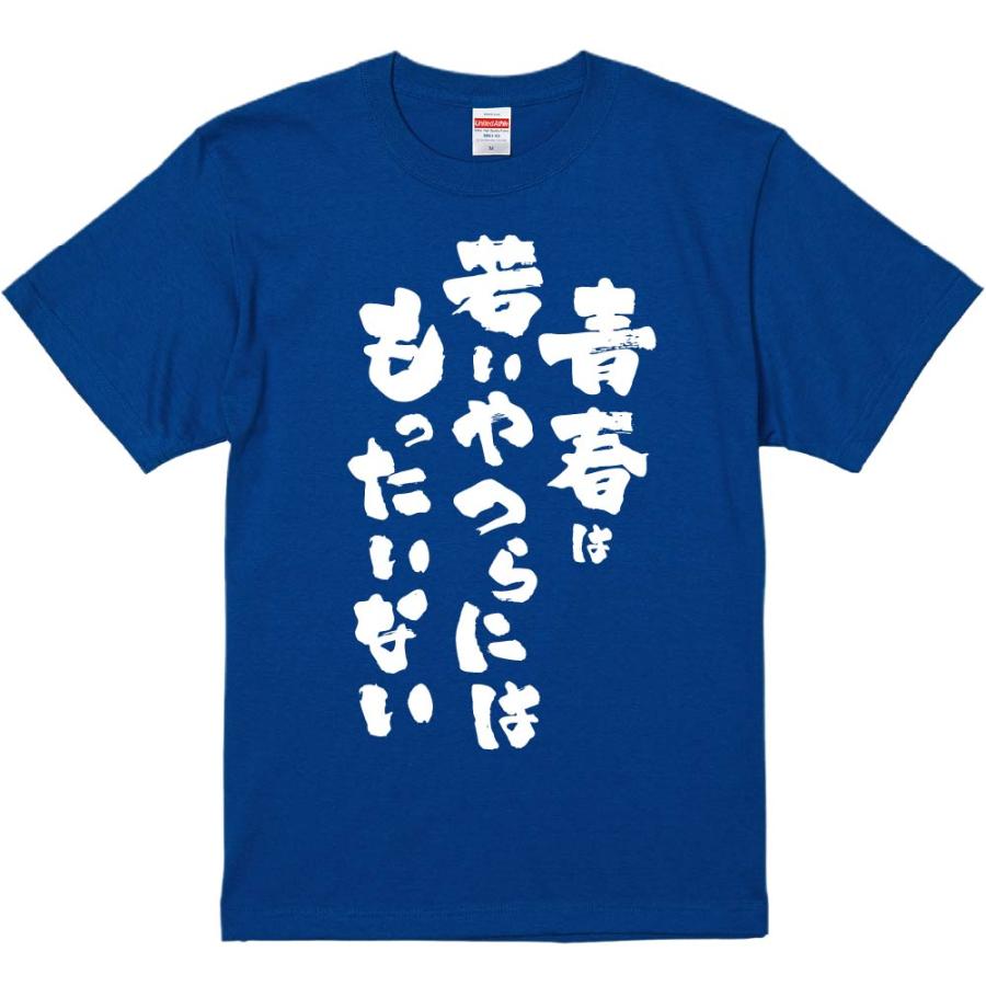 おもしろtシャツ みかん箱 青春は若いやつらにはもったいない 濃色綿