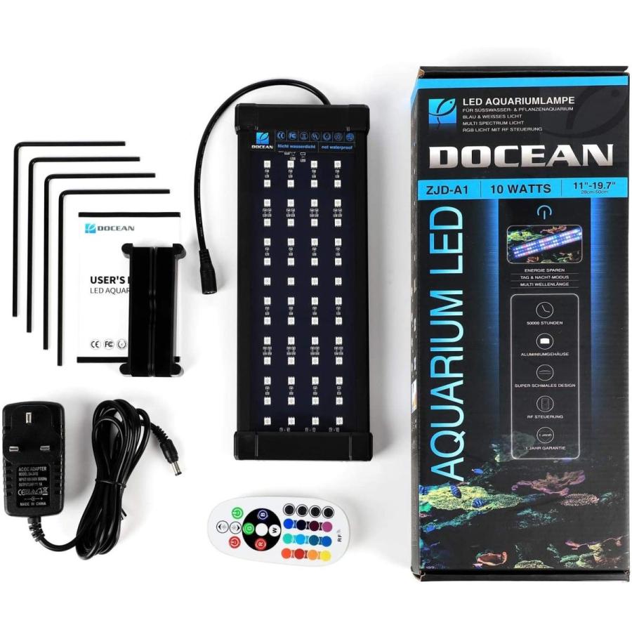 Docean 水槽ライト 16色付き 4ダイナミックモード 10レベルの明るメモリー機能 水草育成 アクアリウムライト 熱帯魚 56ビーズ Eliasastrada Com