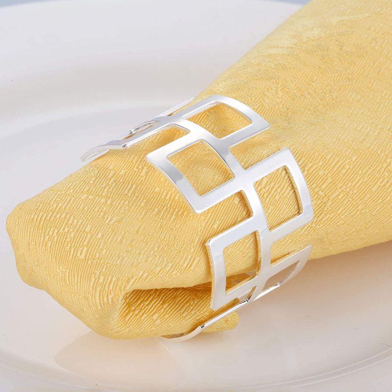 商いナプキンリング ナプキンホルダー 結婚式 テーブル装飾 披露宴 6個セット 食器飾り ホテル レストラン用 ディナー パーティー シルバー テーブルセッティング、リネン ナプキンリング ナプキンホルダー 結婚式 披露宴 テーブル装飾 パーティー レストラン用 ホテル ゴールド 6個