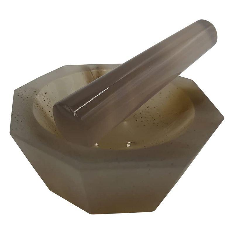 城戸メノウ乳鉢製作所　メノー乳鉢　浅型　乳棒付き　6-546-02　40×50×12