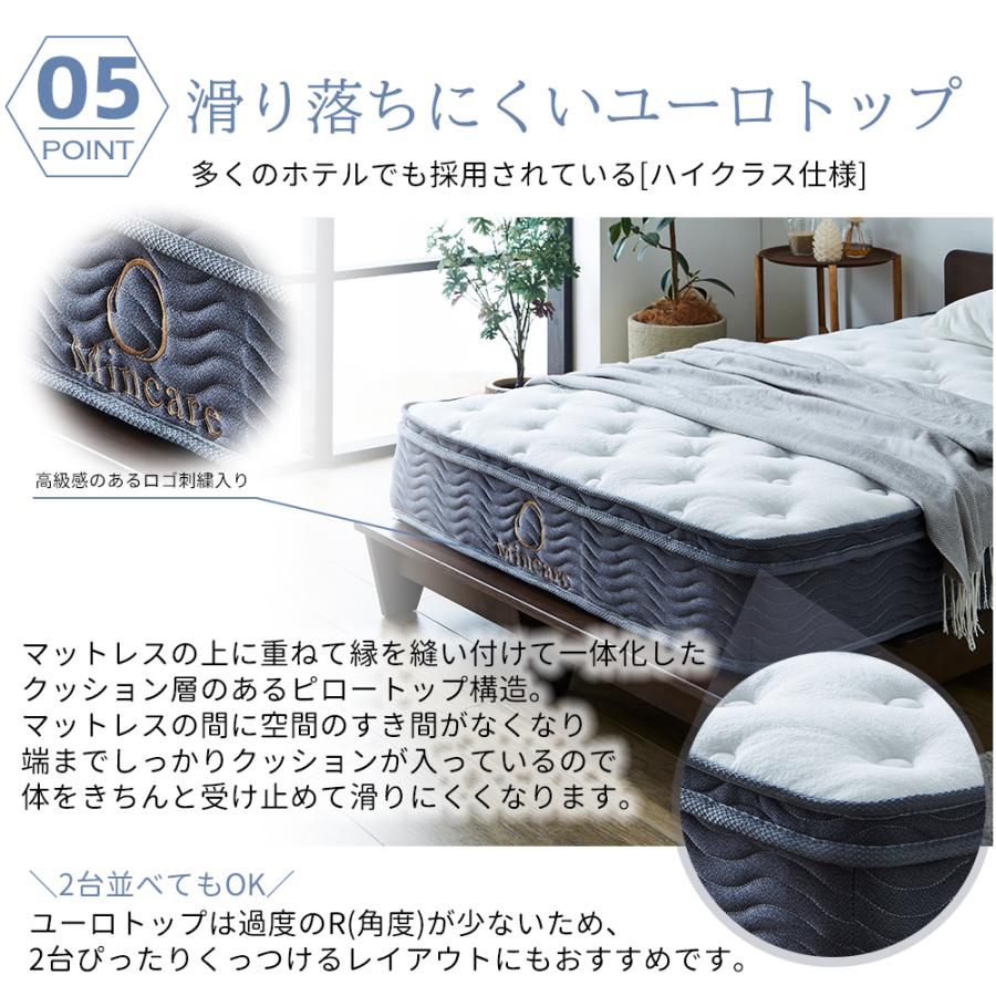 マットレス ポケットコイル シングル 極厚23cm 495個 高反発 硬め 
