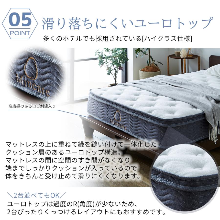マットレス ポケットコイル セミダブル 極厚23cm 620個 高反発 硬め