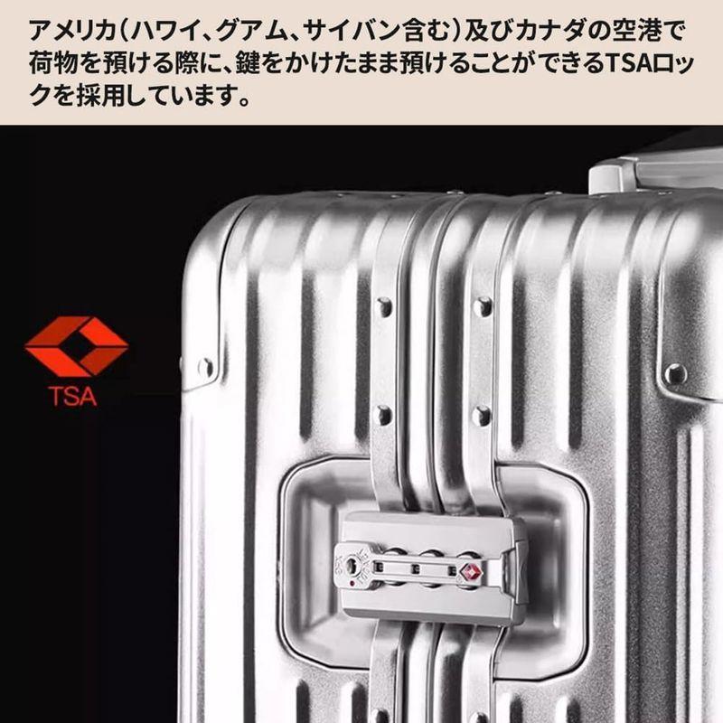 DINGHANG スーツケース オールアルミ合金 キャリーケース 大容量