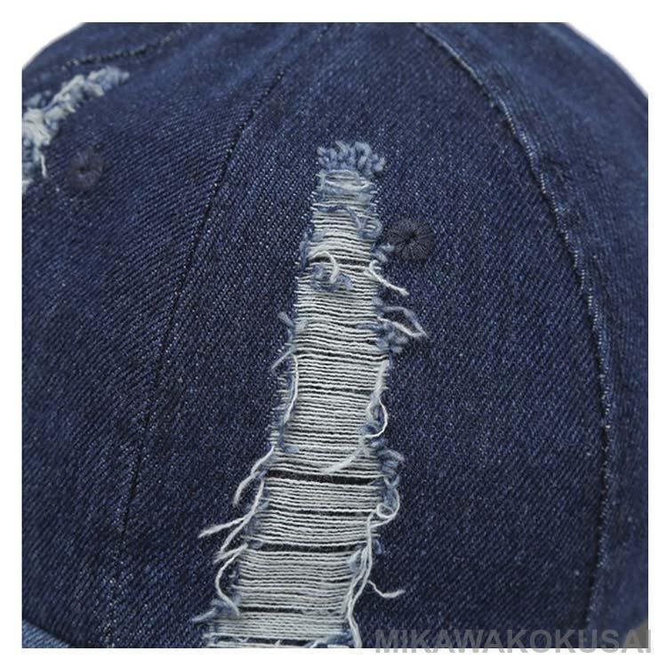デニムキャップ ダメージ レディース メンズ デニム 帽子 K-POP