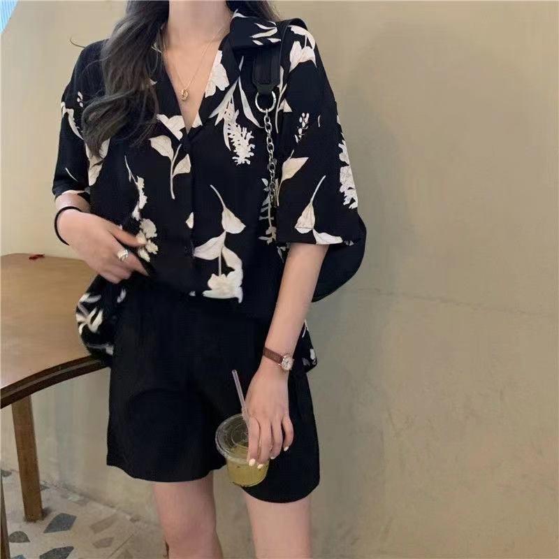 アロハシャツ レディース ボタニカル リーフ 柄 トップス 半袖