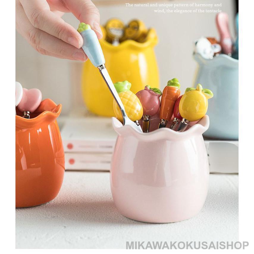 フードピックセット カトラリー フルーツピック フォーク 6本入り