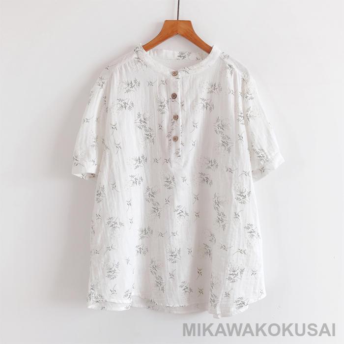 181 45R 45rpm 二重ガーゼ シャツ ブラウス トップス 新色入荷】ガーゼ シャツ 2重ガーゼ シャツブラウス レディース