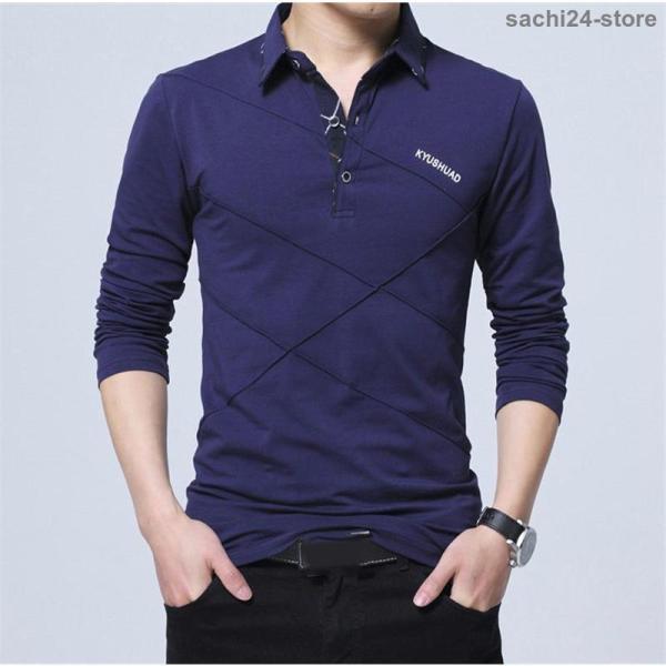 ポロシャツ メンズ 長袖 ゴルフウェア 折り襟 吸汗速乾 Tシャツ