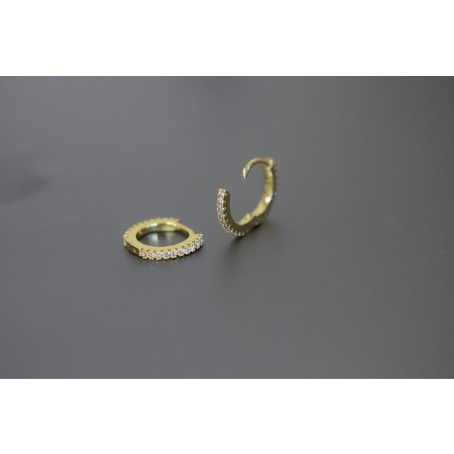 8089 上品 シンプル フープピアス 細身 軟骨 金属アレルギー対応 k18