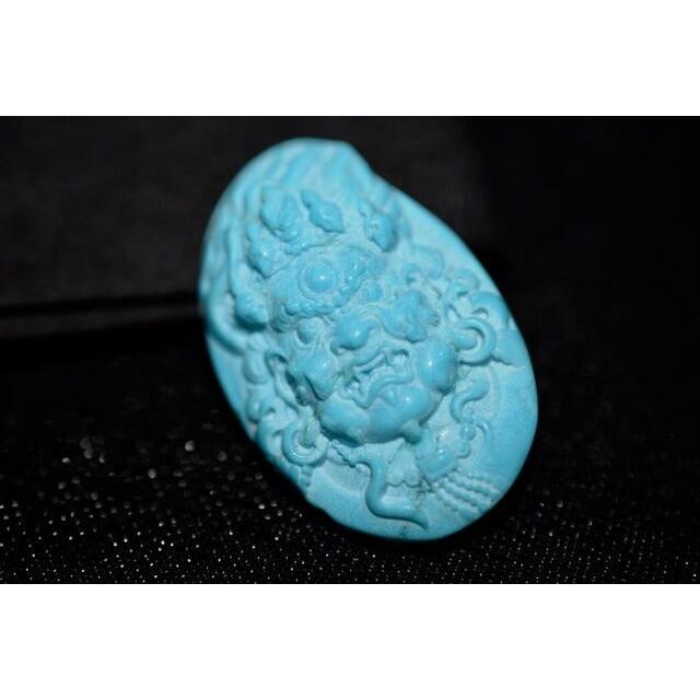 6186 一点物 本物天然トルコ石 ターコイズ ネックレス ペンダント 