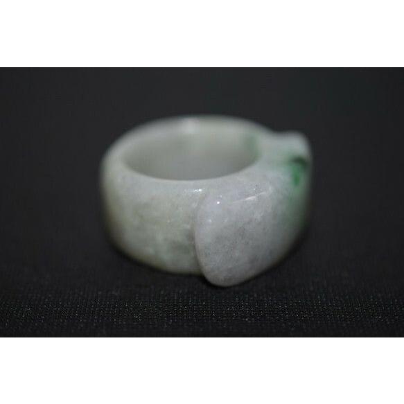 183-14 23.0号 天然 A貨 翡翠 リング 板指 広幅 指輪 馬鞍（13