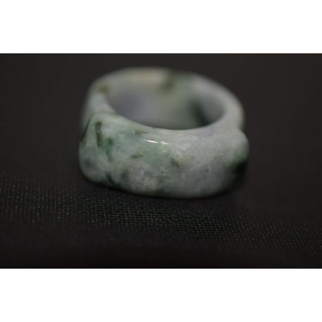 34-2 特売 23.5号 天然 A貨 ラベンダー 翡翠 リング 板指 広幅 指輪 