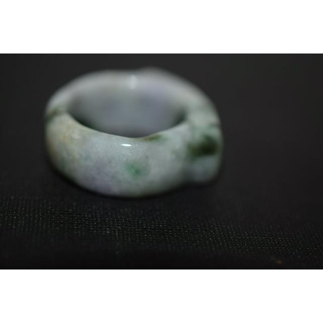 34-2 特売 23.5号 天然 A貨 ラベンダー 翡翠 リング 板指 広幅