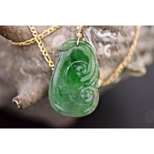 天然翡翠仏像ペンダント 約23.2mm 金具18k