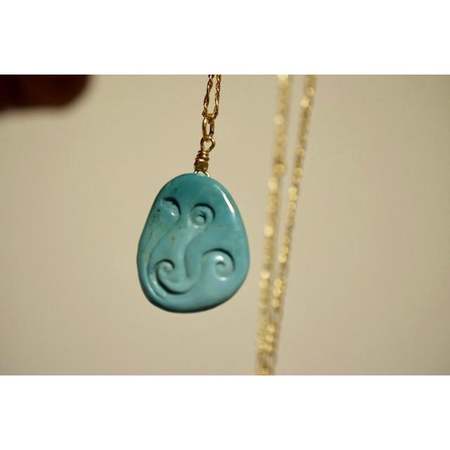 4186 一点物 本物天然トルコ石 ターコイズ ネックレス ペンダント