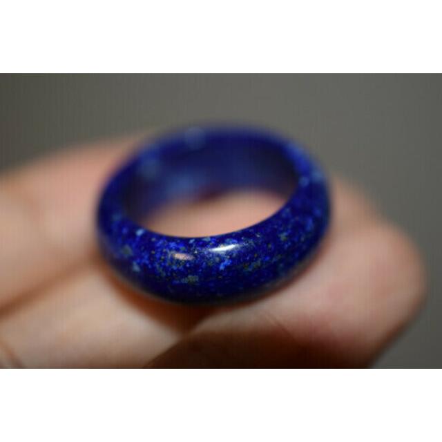 190-10 美品 13.5号 天然 ラピスラズリ 青金石 リング メンズ くりぬき