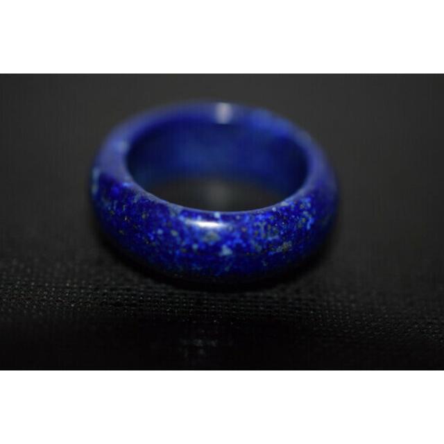 190-10 美品 13.5号 天然 ラピスラズリ 青金石 リング メンズ くりぬき