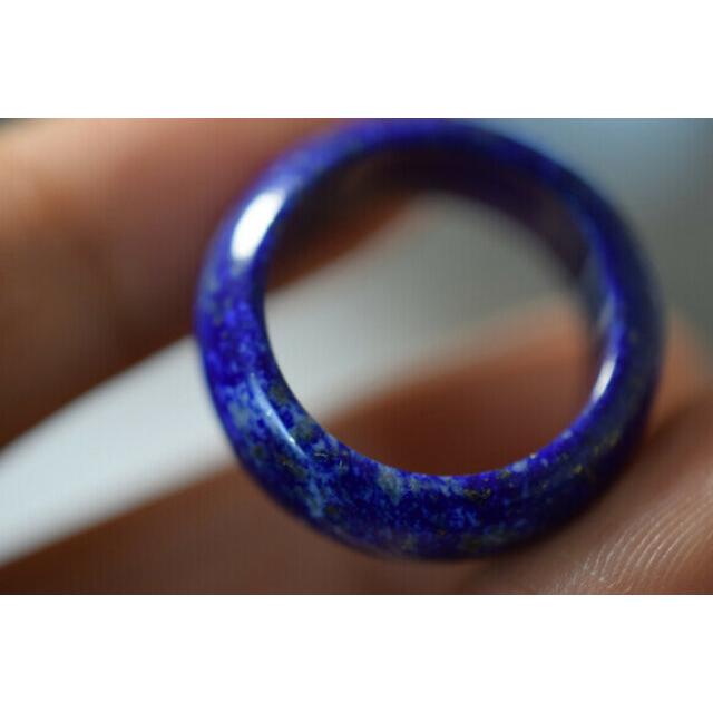 190-10 美品 13.5号 天然 ラピスラズリ 青金石 リング メンズ くりぬき