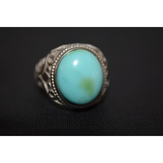 85-1 大玉 天然 トルコ石 メンズ リング ターコイズ 指輪 レディース 85-1 上品 大玉 一粒 本物 天然 トルコ石 メンズ リング