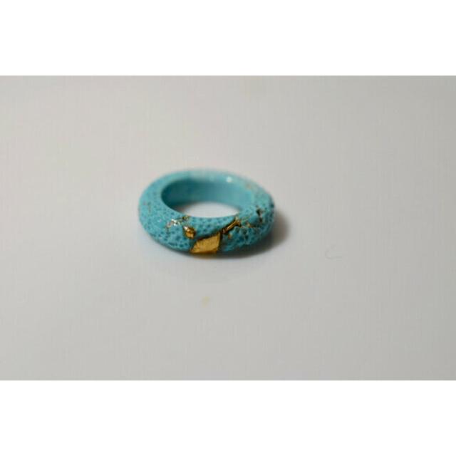 ✩美品✩希少！ターコイズ トルコ石 天然石くりぬきリング 指輪 13号 186-26 本物天然トルコ石 ターコイズ 0号 リング くりぬき 板指