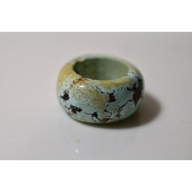 ✩美品✩希少！ターコイズ トルコ石 天然石くりぬきリング 指輪 13号 ✩美品✩希少！ターコイズ トルコ石 天然石くりぬきリング 指輪