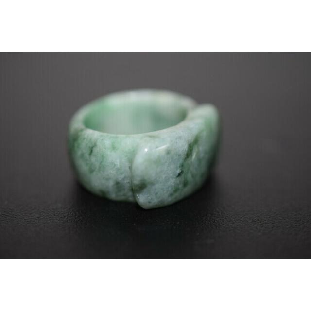 131-12 特売品 24.0号 天然 A貨 翡翠 リング 板指 広幅 指輪 馬鞍